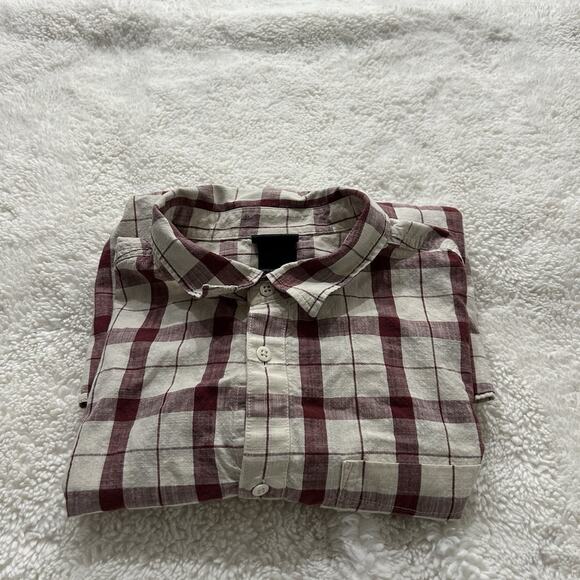 The North Face Men’s Red Plaid‎ Short Sleeve Button Down Pockets Cotton Sz 2XL - Picture 1 of 8